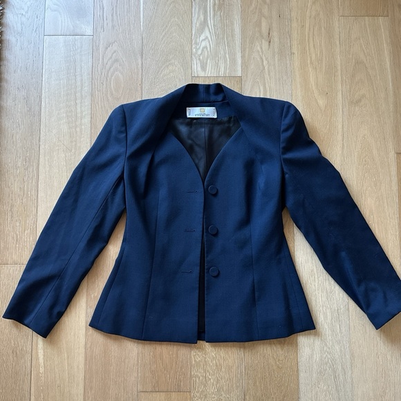 Givenchy Couture Vintage Navy Blue Jacket Top - Picture 2 of 5